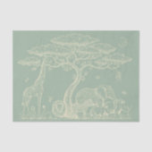 Safari Toile, Neutral Green Baby Wild Adventure 薄葉紙 (正面)