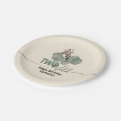 Safari Too Wild Giraffe Animal Birthday ペーパープレート (アングル)