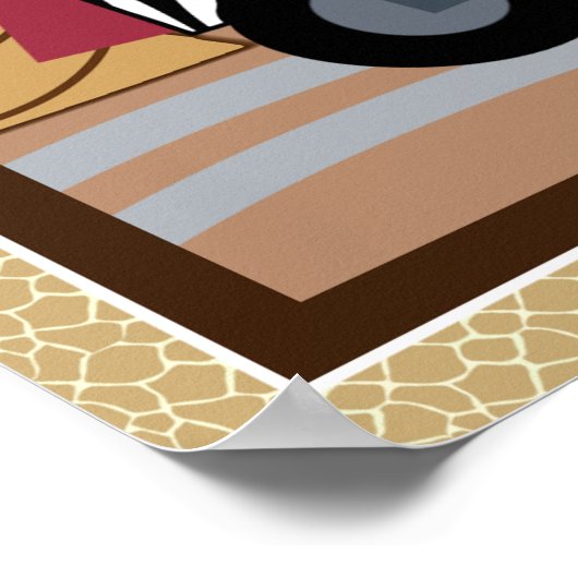 Safari Train Animals Nursery Art Poster ポスター (角)