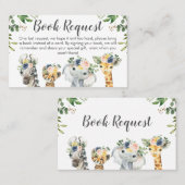 Safari Twinsベビーシャワーブックリクエストの挿入 名刺 (正面/裏面)