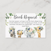 Safari Twinsベビーシャワーブックリクエストの挿入 名刺 (正面)