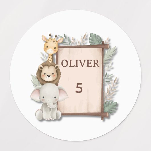 Safari Waterproof Labels, Oliver's Name Labels  ラベル (デザイン1)