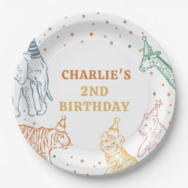 Safari Wild Animals 2nd Birthday ペーパープレート
