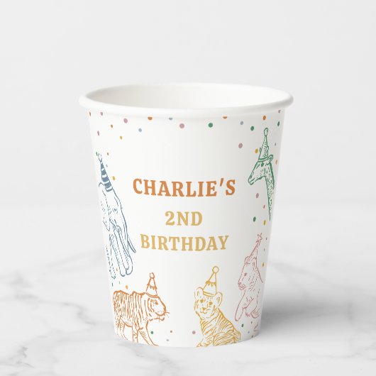 Safari Wild Animals 2nd Birthday 紙コップ (正面)