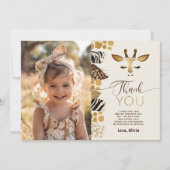 Safari Wild One誕生日の写真サンキューカード 招待状 (正面)