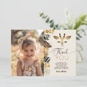 Safari Wild One誕生日の写真サンキューカード 招待状 (スタンド正面)