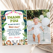 Safari Wild One誕生日の写真 サンキューカード