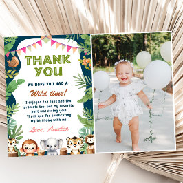 Safari Wild One誕生日の写真 サンキューカード