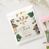 Safari Wild One 1st Birthday gold thank you フェイバーバッグ (封をした状態)