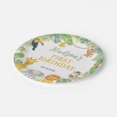 Safari Wild One Animals Birthday Party ペーパープレート (アングル)