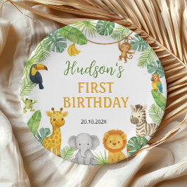 Safari Wild One Animals Birthday Party ペーパープレート