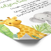 Safari Wild One Animals Birthday Time Capsule Sign ポスター (角)