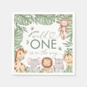 Safari Wild One Baby Shower Napkin スタンダードカクテルナプキン (正面)