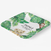 Safari Wild One Jungle Animal 1st Birthday ペーパープレート (傾斜あり)