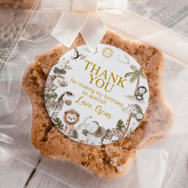 Safari Wild One Jungle Animals Birthday Party ラウンドシール