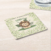 Safari Wild One Watercolor 1st Birthday スクエアペーパーコースター (アングル)