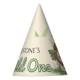 Safari Wild One Watercolor 1st Birthday パーティーハット