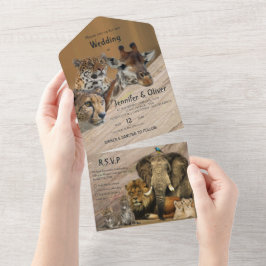 Safari Wildlife All In One Weding Invite オールインワン招待状