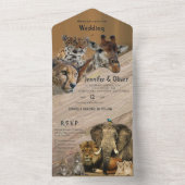 Safari Wildlife All In One Weding Invite オールインワン招待状 (内側)