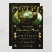 Safari Wildlife Baubles Christmas Party 招待状 (正面/裏面)