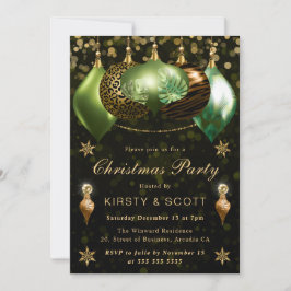Safari Wildlife Baubles Christmas Party 招待状