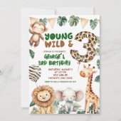 Safari Young wild and three birthday 招待状 (正面)