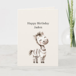 Safari Zebra Birthday カード