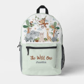 Safari ZOO Animals The Wild One Boy プリントバックパック (正面)