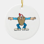 SAFEを呼んでいる漫画の丸い審判員 セラミックオーナメント (正面)