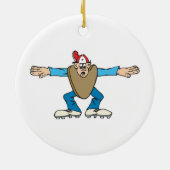 SAFEを呼んでいる漫画の丸い審判員 セラミックオーナメント (裏面)