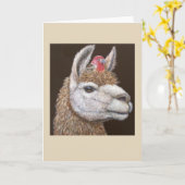 Safe Haven Llamaとフィンチカード カード (黄色い花)