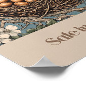 Safe In My Nest Bird子供部屋ポスター ポスター (角)