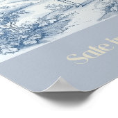 Safe In My Nest Blue Giraffe子供部屋 ポスター (角)