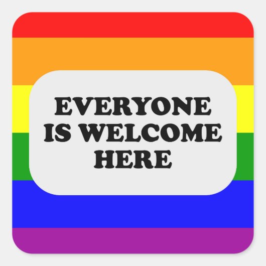 Safe Space LGBT ゲイ プライド アライ レインボー スクエアシール (正面)