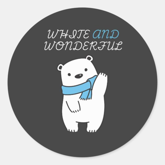 SAFE THE POLAR BEARS\CUTE AND WHITE POLAR BEAR ラウンドシール (正面)
