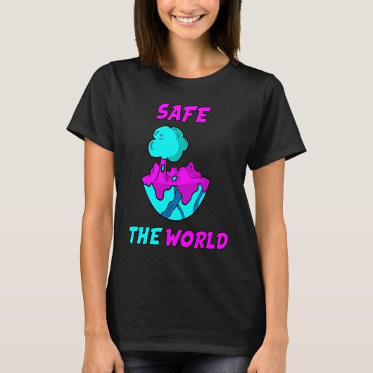 Safe the world youth fantasy green mother earth tシャツ (正面)