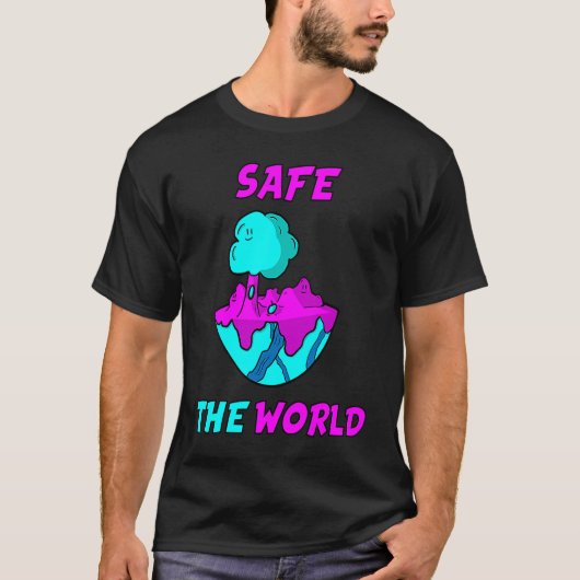 Safe the world youth fantasy green mother earth tシャツ (正面)