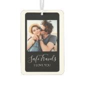 Safe Travels Gift For Him Custom Photo Car カーエアーフレッシュナー (裏面)