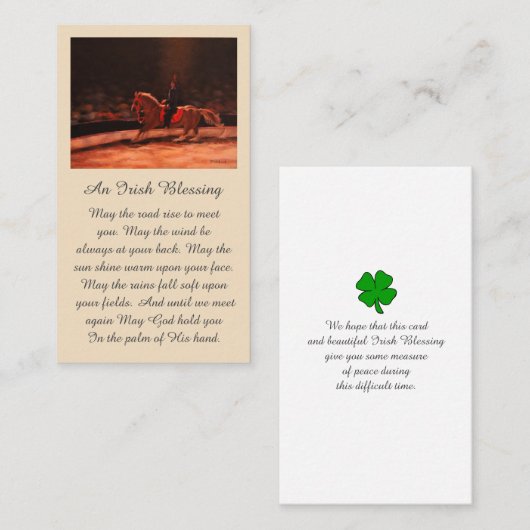 Safely Home Memorial Circus Act Prayer Card 名刺 (正面/裏面)