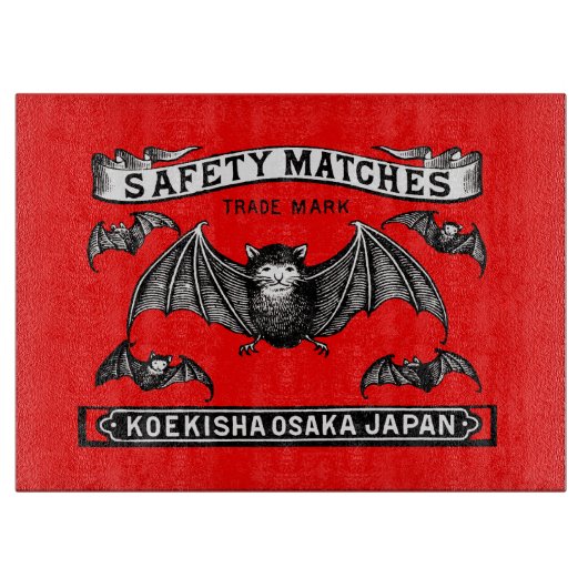 Safety 日本の Matchesアートこうもり カッティングボード (正面)