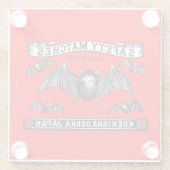 Safety 日本の Matchesアートこうもり ガラスコースター (裏面)