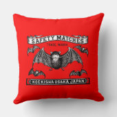Safety 日本の Matchesアートこうもり クッション (裏面)