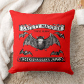 Safety 日本の Matchesアートこうもり クッション (ブランケット)