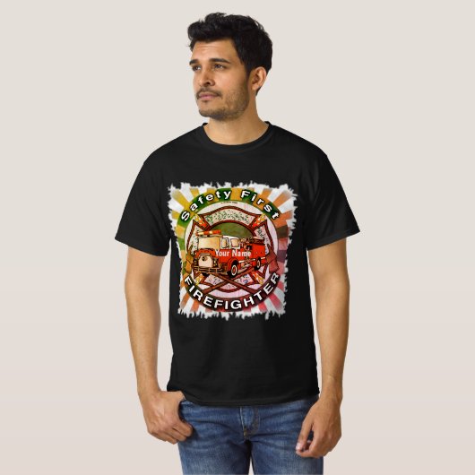 Safety First Fire Fighter Tシャツ (正面フル)