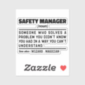 Safety Manager名詞働退職した者おもしろい シール (シート)