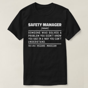 Safety Manager名詞働退職した者おもしろい Tシャツ