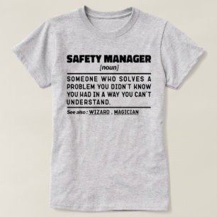 Safety Manager名詞働退職した者おもしろい Tシャツ