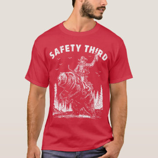 Safetyhird Funny Guys Grizzly Bear Cowboy Western  Tシャツ
