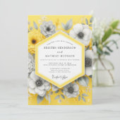 Saffron Charcoal Bloom Wedding 招待状 (スタンド正面)