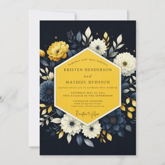 Saffron Nocturnal Flora Wedding 招待状 (正面)